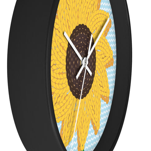 Sunflower Stitches Wall Clock